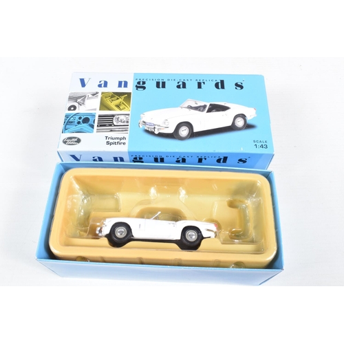 150 - NINETEEN BOXED 1:43 SCALE DIECAST TRIUMPH SPITFIRE MODEL, to include the following 12 Vanguards mode... 