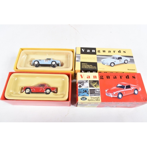 150 - NINETEEN BOXED 1:43 SCALE DIECAST TRIUMPH SPITFIRE MODEL, to include the following 12 Vanguards mode... 