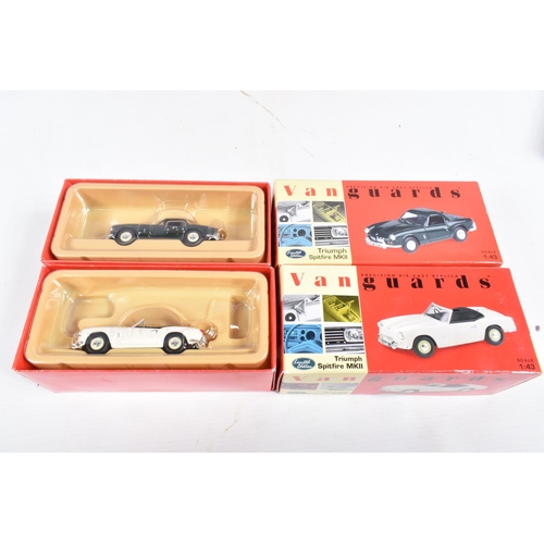 150 - NINETEEN BOXED 1:43 SCALE DIECAST TRIUMPH SPITFIRE MODEL, to include the following 12 Vanguards mode... 