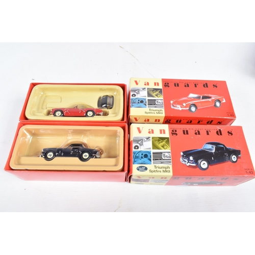 150 - NINETEEN BOXED 1:43 SCALE DIECAST TRIUMPH SPITFIRE MODEL, to include the following 12 Vanguards mode... 