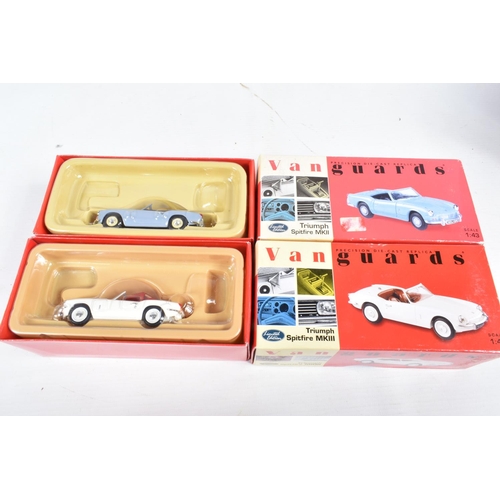 150 - NINETEEN BOXED 1:43 SCALE DIECAST TRIUMPH SPITFIRE MODEL, to include the following 12 Vanguards mode... 