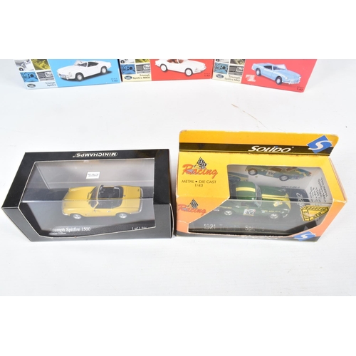 150 - NINETEEN BOXED 1:43 SCALE DIECAST TRIUMPH SPITFIRE MODEL, to include the following 12 Vanguards mode... 