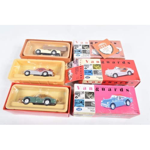 152 - SIXTEEN BOXED 1:43 SCALE DIECAST TRIUMPH TR3 and TR2 MODELS, to include  a Vanguards TR3A Open Top i... 