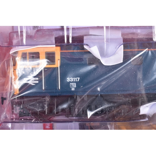 166 - A BOXED OO GAUGE HELJAN MODEL RAILWAY LOCOMOTIVE, Class 33, no.33117/ D6536 in BR Blue with full yel... 