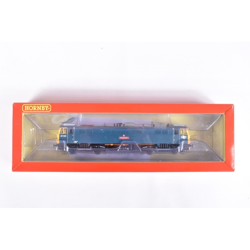 219 - A BOXED OO GAUGE HORNBY MODEL RAILWAYS LOCOMOTIVE, Class 87, no. 87001 'Royal Scot' and 'Stephenson'... 