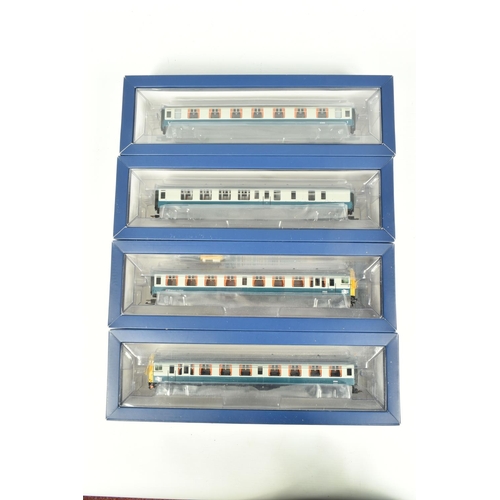 255 - A BOXED OO GAUGE BACHMANN BRANCHLINE FOUR CAR, Class 438, Unit 8022, BR Blue and Grey NSE Branding, ... 