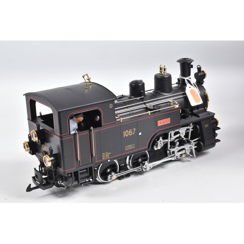 268 - A BOXED LGB G GAUGE 0-6-0T LOCOMOTIVE, 'Lynn' No.1067 in Ballenberg-Zahnrad black livery (20471), ap... 