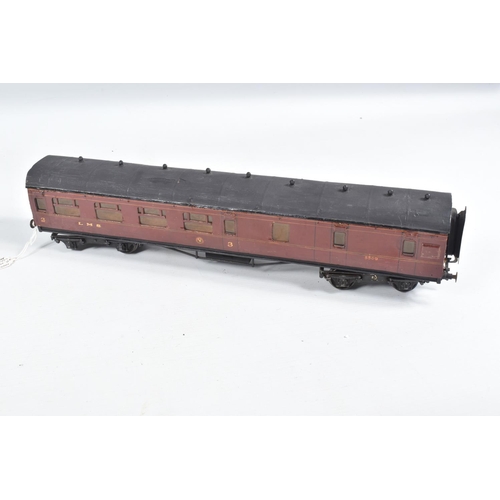 269 - FOUR R MODELS OF CHELTENHAM O GAUGE L.M.S. CORRIDOR COACHES, 1st/3rd (x 2), 1st and 3rd Brake, const... 