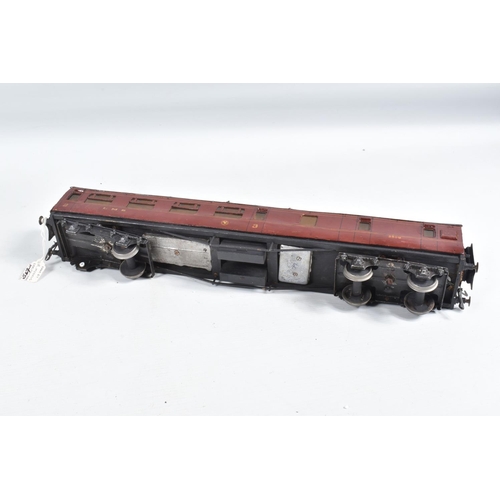 269 - FOUR R MODELS OF CHELTENHAM O GAUGE L.M.S. CORRIDOR COACHES, 1st/3rd (x 2), 1st and 3rd Brake, const... 