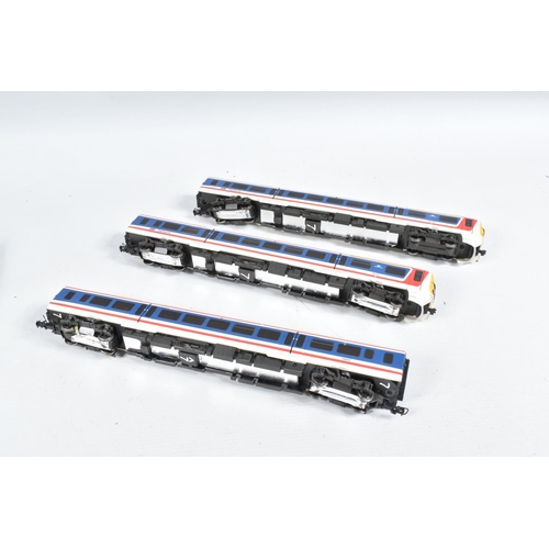 288 - TWO UNBOXED AND ASSORTED BACHMANN OO GAUGE D.M.U. SETS, class 166 'Network Express Turbo' 3 car set,... 