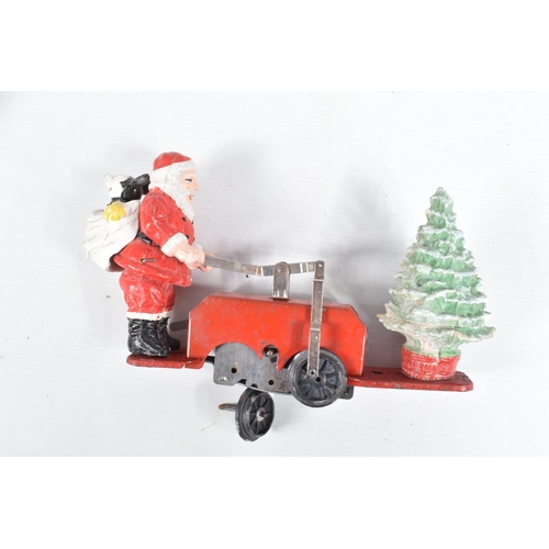 289 - A BOXED LIONEL O GAUGE SANTA CAR WITH MICKEY MOUSE IN HIS GIFT PACK SET, No.1105, c.mid 1930's, meta... 