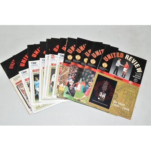 322 - A COLLECTION OF MANCHESTER UNITED FOOTBALL CLUB  PROGRAMMES, APPROXIMATELY 150, OVER VARIOUS DECADES... 