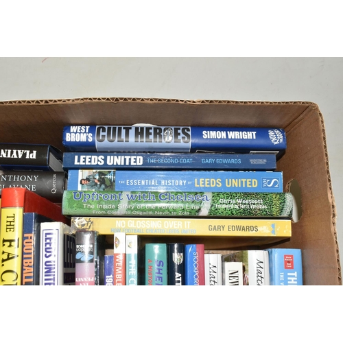 330 - TWO BOXES OF FOOTBALL INTEREST HARDBACK AND PAPERBACK BOOKS, approximately seventy-three titles cove... 