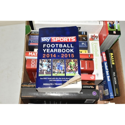 331 - TWO BOXES OF FOOTBALL INTEREST HARDBACK AND PAPERBACK BOOKS, approximately fifty six titles covering... 