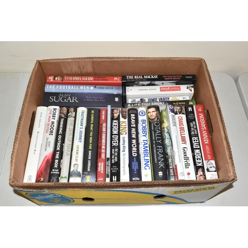 333 - THREE BOXES OF FOOTBALL INTEREST HARDBACK AND PAPERBACK BOOKS, approximately eighty five titles, mai... 