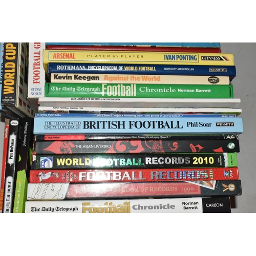 336 - TWO BOXES OF FOOTBALL INTEREST HARDBACK AND PAPERBACK BOOKS, approximately seventy titles, made up o... 