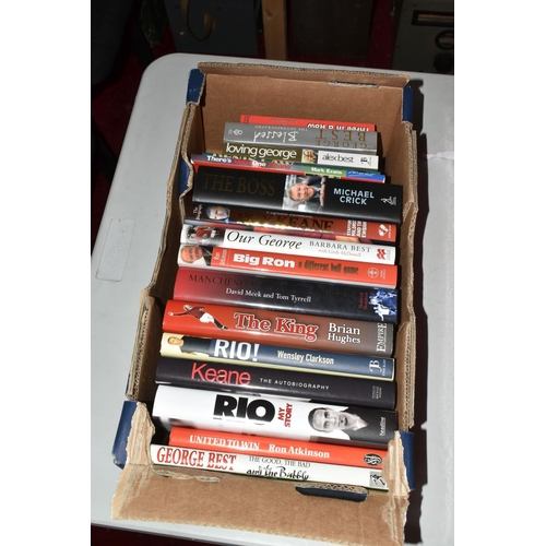 337 - THREE BOXES OF FOOTBALL INTEREST HARDBACK AND PAPERBACK BOOKS, approximately eighty eight titles, co... 