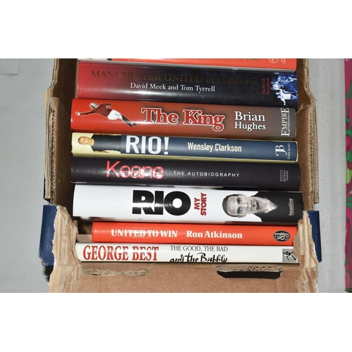 337 - THREE BOXES OF FOOTBALL INTEREST HARDBACK AND PAPERBACK BOOKS, approximately eighty eight titles, co... 