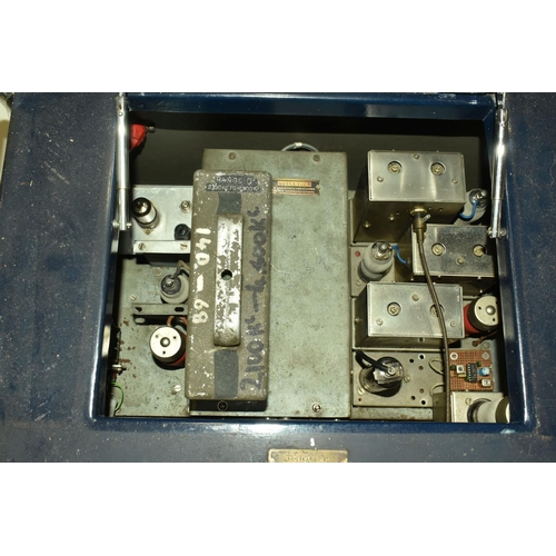 372 - A W4989A B34 MILITARY RADIO RECIEVER AND COIL CARTRIDGES, large unit with dark navy rear and near ro... 