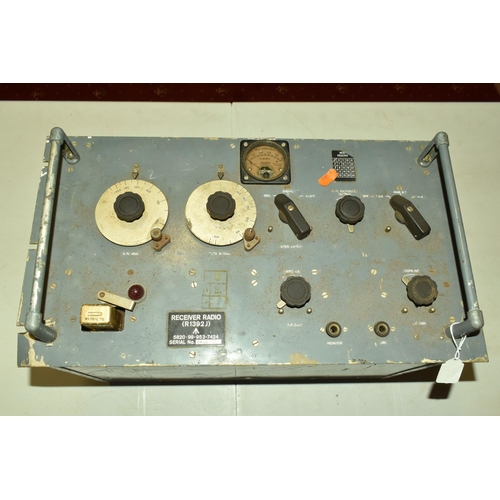 377 - A MILITARY R1392J RECEIVER RADIO, numbered 5820-99-953-7424, serial number EKCS 4294, dials move as ... 