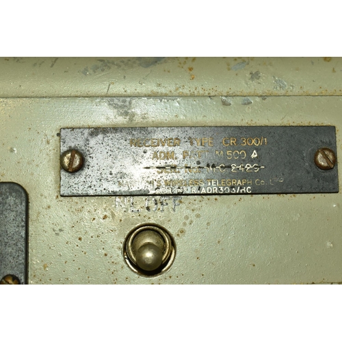 379 - A MARCONI CR 300 RECEIVER, numbered to the top 2429, receiver type CR 300/1 ADM PATT M 500 A, panel ... 