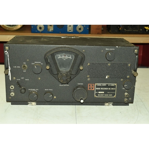 385 - A US ARMY SIGNAL CORPS RADIO RECEIVER, numbered BC-348-R, serial number 12715, order number 2541-WF-... 