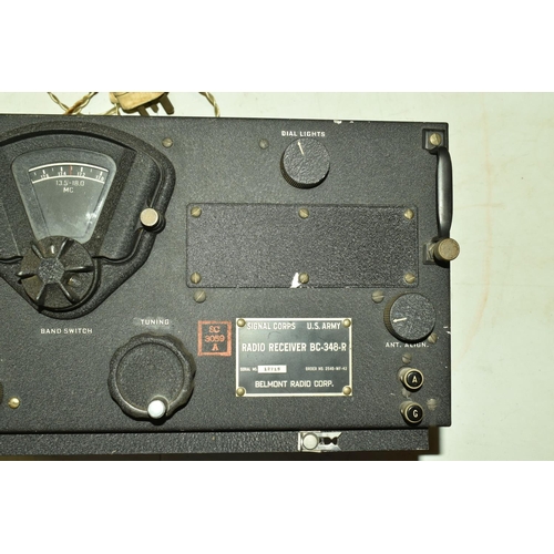 385 - A US ARMY SIGNAL CORPS RADIO RECEIVER, numbered BC-348-R, serial number 12715, order number 2541-WF-... 