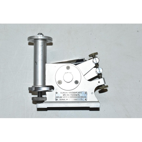 394 - TWO CASED MILITARY CLINOMETER SIGHTS, the first a WWII era field mark VI no 17464, E.R. Watts & Sons... 