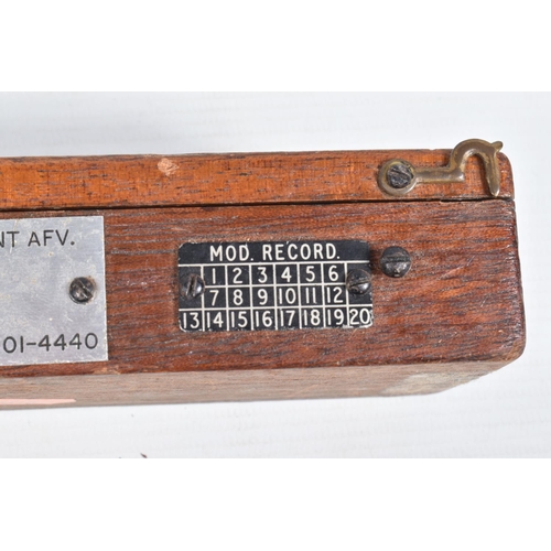 395 - THREE CASED MILITARY PRECISION TOOLS, to include a wooden boxed A.F.V. no. 6 Mk1 FV 568514, serial n... 