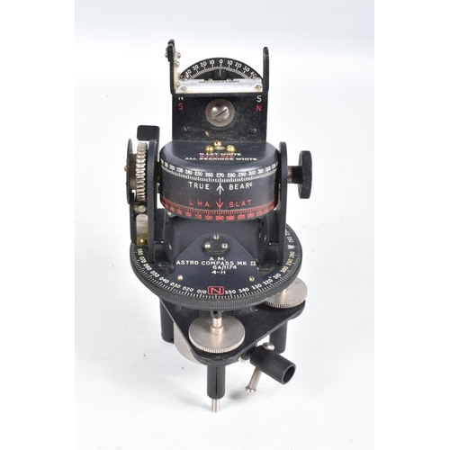 402 - A CASED MILITARY AEROPLANE BOMBSIGHT AND ASTRO COMPASS, the bombsight is type PS and the astro compa... 