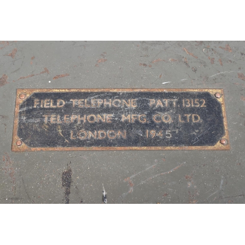 407 - TWO CASED FIELD TELEPHONES, both Patt. 13152, telephone MFG. Co. Ltd, London 1945, both include tele... 