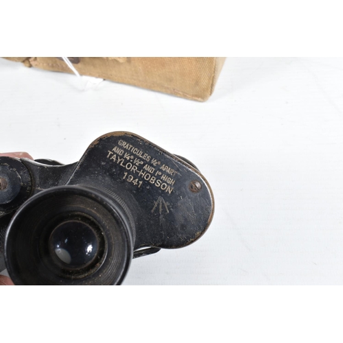 416 - A CASED PAIR OF WWI BINOCULARS AND TWO MORE MODERN MAP CASES, the binoculars have the military broad... 