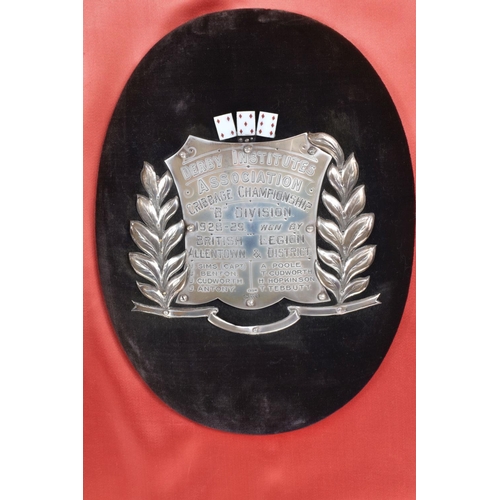 421 - EARLY 20TH CENTURY BRITISH LEGION INTEREST: - A LATE 20TH CENTURY DISPLAY CASE CONTAINING TEN OVAL V... 