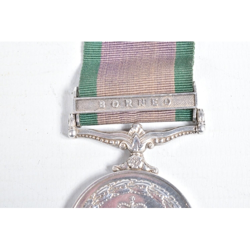 450 - A QEII CAMPAIGN SERVICE MEDAL WITH BORNEO CLASP AWARD TO A MEMBER OF THE ROYAL NAVY, it is name to K... 