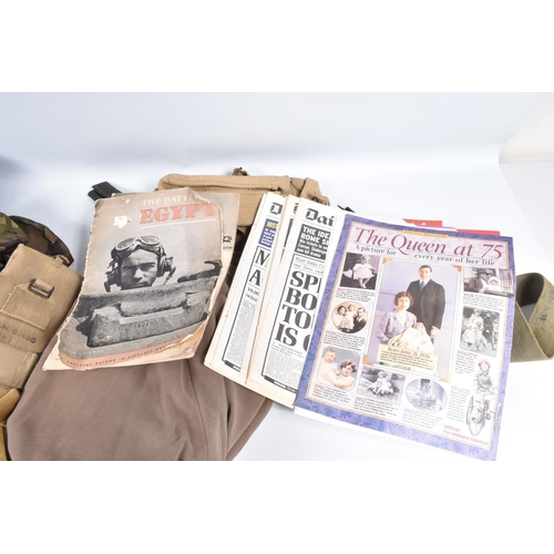 463 - A LARGE ASSORTMENT OF MILITARIA, to include hats, uniform, prints, posters, this lot includes a fema... 