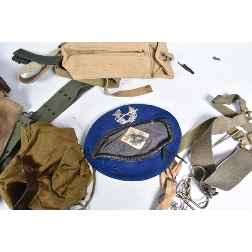 463 - A LARGE ASSORTMENT OF MILITARIA, to include hats, uniform, prints, posters, this lot includes a fema... 