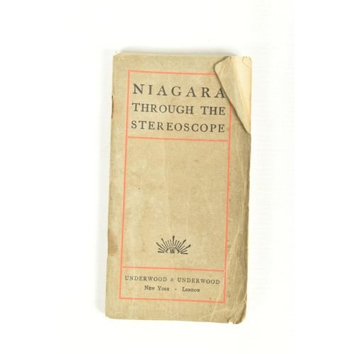 313 - A SET OF EIGHTEEN UNDERWOOD & UNDERWOOD STEROSCOPIC NIAGRA FALLS CARDS, WITH ACCOMPANYING BOOKLET, P... 