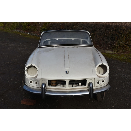 1002 - A 1966 TRIUMPH SPITFIRE 4 Mk2 SPORTS CAR REBUILD PROJECT in white, first registered April 1966 with ... 