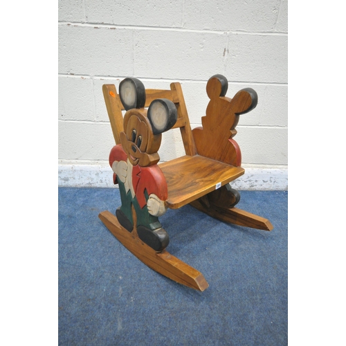 1201 - A NOVELTY MICKEY MOUSE CHILDS ROCKING CHAIR, width 48cm x depth 62cm x height 67cm (condition report... 