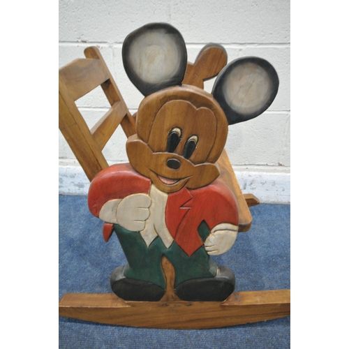 1201 - A NOVELTY MICKEY MOUSE CHILDS ROCKING CHAIR, width 48cm x depth 62cm x height 67cm (condition report... 