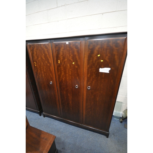 1320 - A STAG MINSTREL SEVEN PIECE BEDROOM SUITE, comprising a triple door wardrobe, width 157cm x depth 59... 