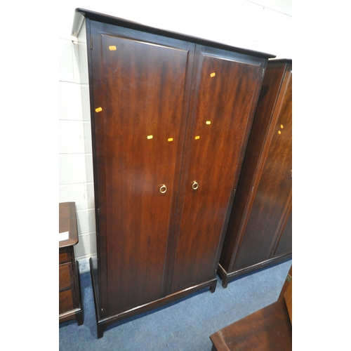 1320 - A STAG MINSTREL SEVEN PIECE BEDROOM SUITE, comprising a triple door wardrobe, width 157cm x depth 59... 