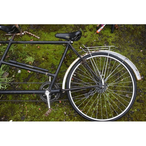 1007 - A VINTAGE CINELLI TANDEM BICYCLE, black 21 inch frame, 60cm wheel diameter, label to handlebar (cond... 