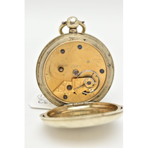 62 - A 'SKARRATT & CO' OPEN FACE POCKET WATCH, base metal, open face, key wound pocket watch, round white... 