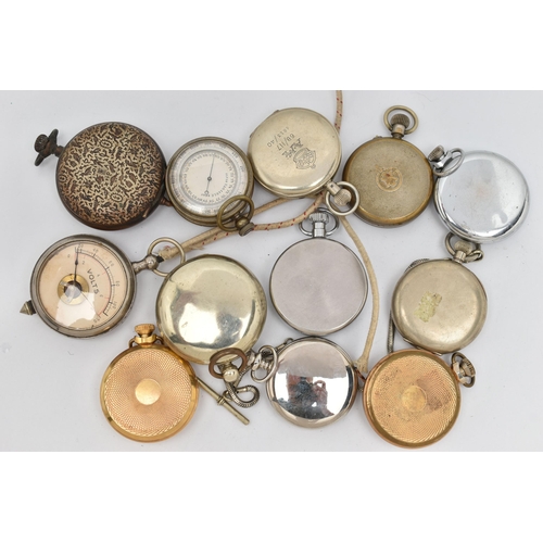 69 - A SELECTION OF POCKET WATCHES, to include a manual wind, open face 'Ingersoll' gold plated watch, in... 