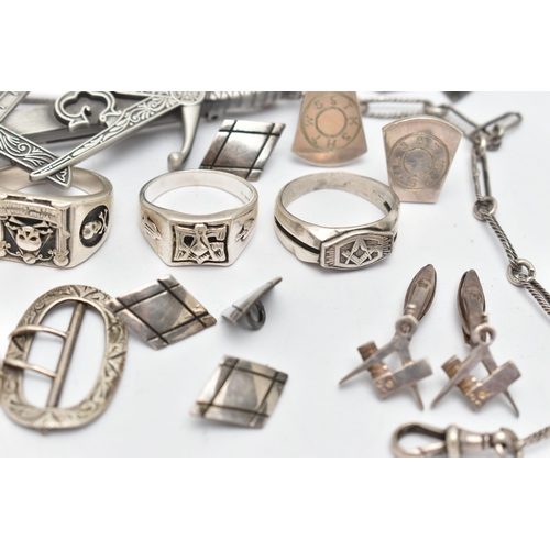 79 - ASSORTED SILVER AND WHITE METAL ITEMS, to include a  pair of early 20th century silver shoe buckles,... 