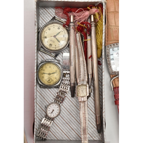 113 - ASSORTED SILVER AND OTHER ITEMS, to include a ladies silver quartz 'Rotary' wristwatch, fitted with ... 