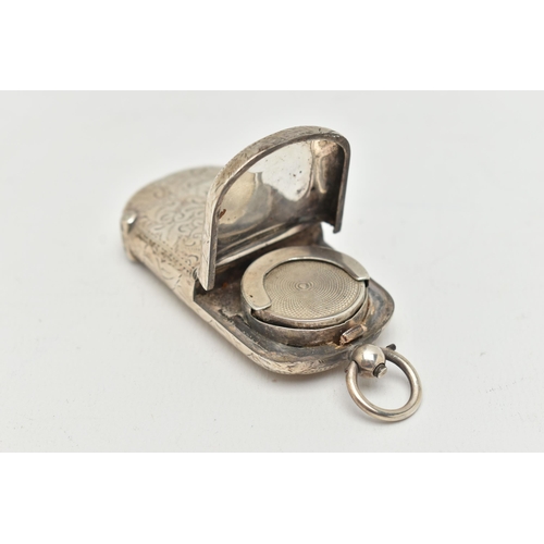 89 - A LATE VICTORIAN SILVER COMBINATION VESTA/SOVEREIGN CASE, of a rounded rectangular form with ivy lea... 