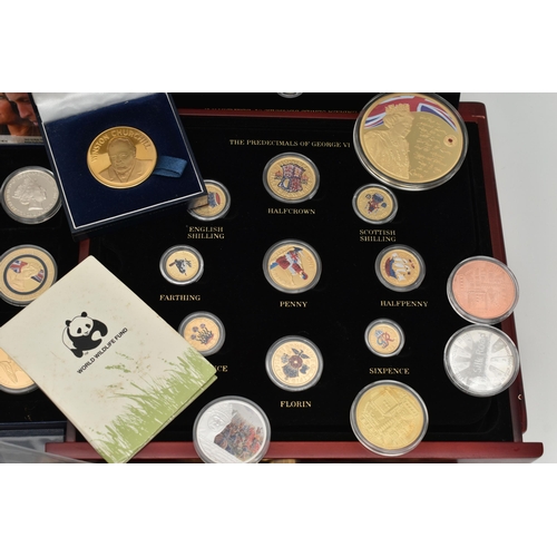 140 - A PLASTIC TUB OF MIXED COMMEMORATIVES, plastic tub of mixed commemoratives to include amounts of com... 