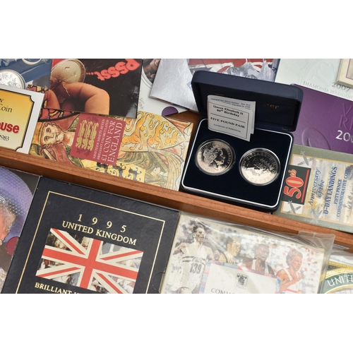 145 - A CARDBOARD BOX OF MAINLY ROYAL MINT UK COINAGE, to include The Last Proof coin set of 1970, Royal m... 